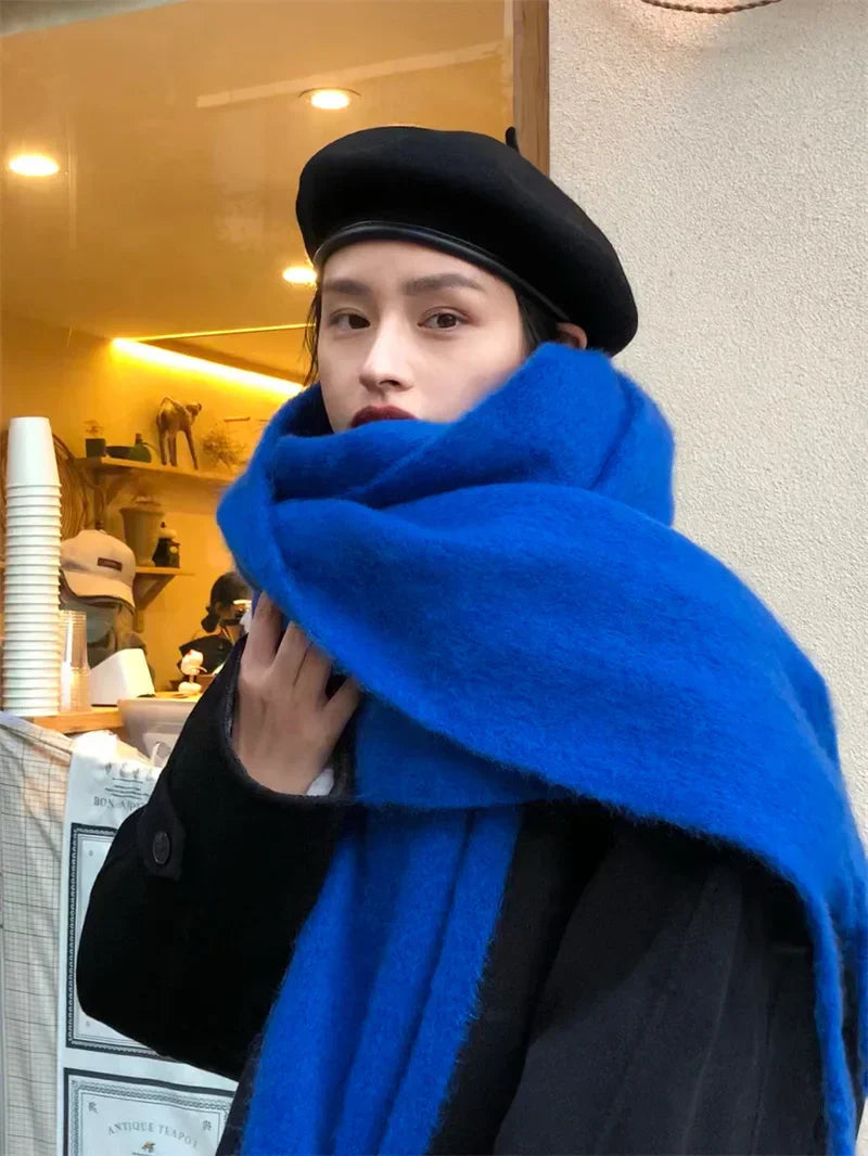 Bufanda Larga con Flecos Decorativos para Mujer | Ideal para Invierno