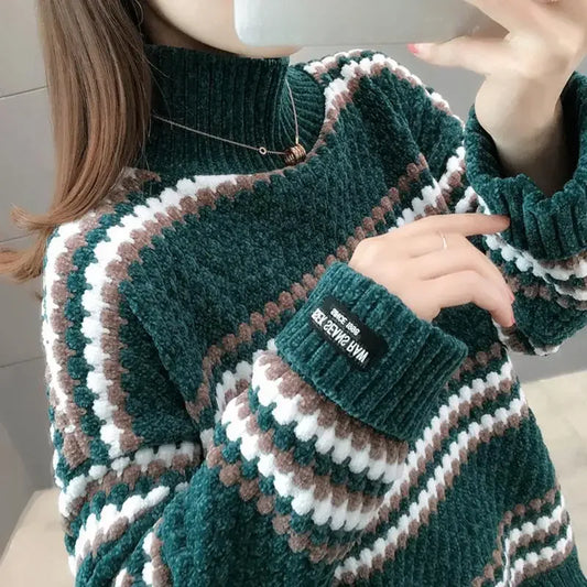 Jersey de Cuello Alto con Corte Amplio Para Mujer | Ideal Para Invierno