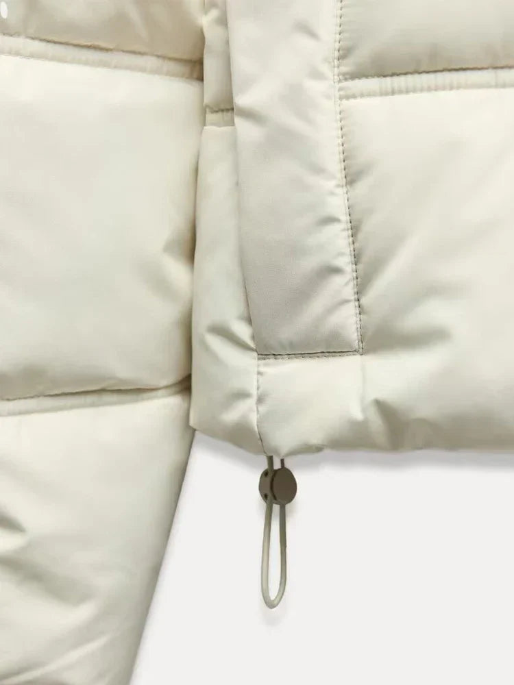 Chaqueta Acolchada Corta con Capucha para Mujer | Uso Diario en Otoño e Invierno