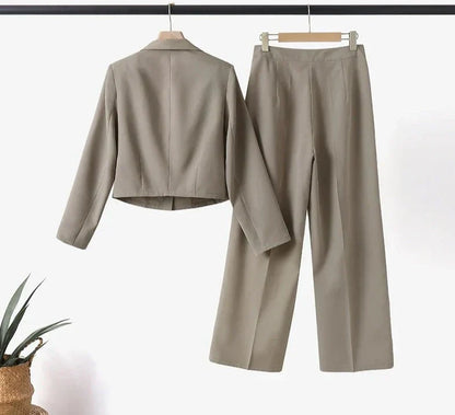 Conjunto de Dos Piezas con Blazer y Pantalón de Cintura Alta para Mujer | Ideal para Todo el Año