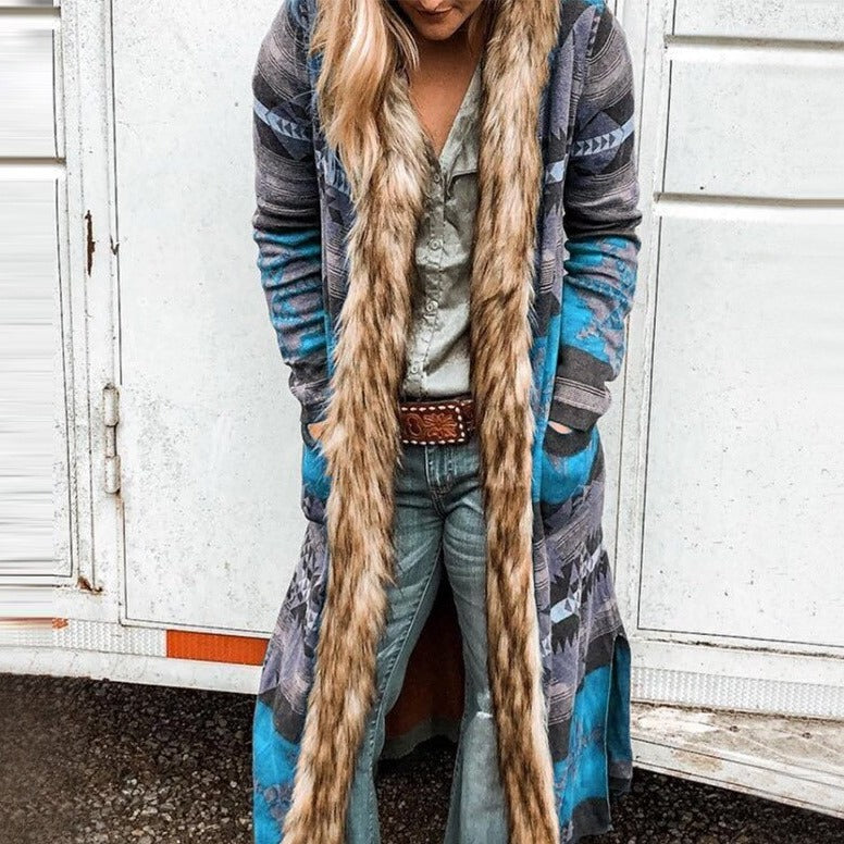 Abrigo Largo con Cuello Decorativo para Adultos | Ideal para Invierno