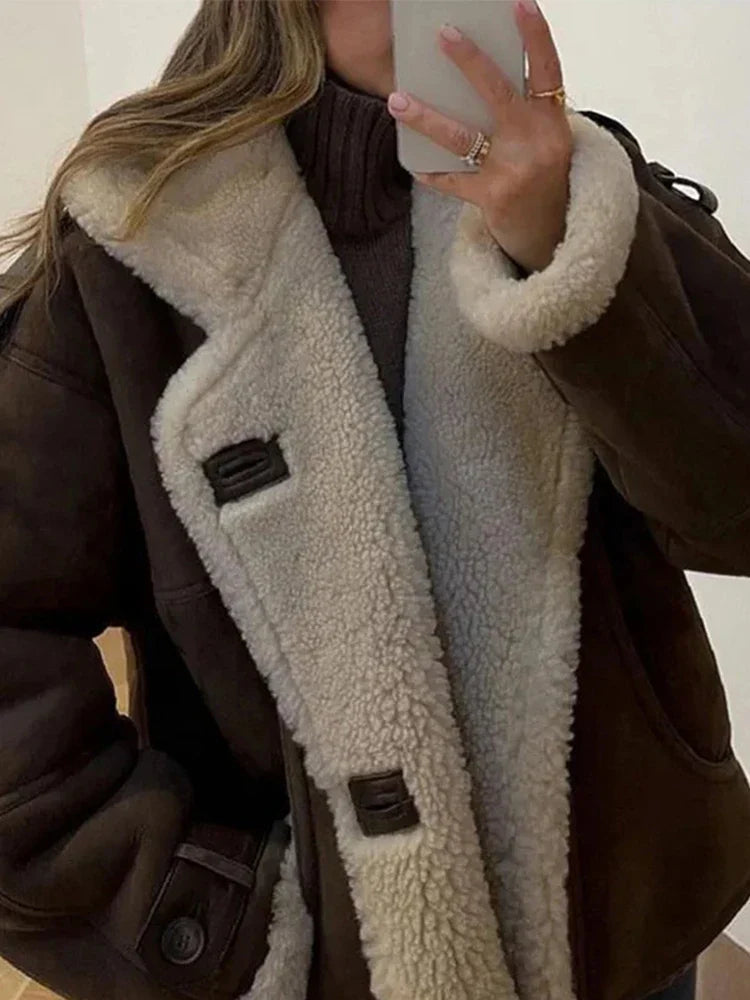 Abrigo Largo con Cierre de Botones y Cuello con Solapa para Mujer | Ideal para Otoño e Invierno