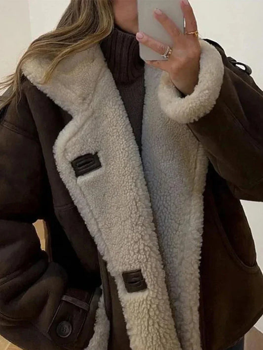 Abrigo Largo con Cierre de Botones y Cuello con Solapa para Mujer | Ideal para Otoño e Invierno