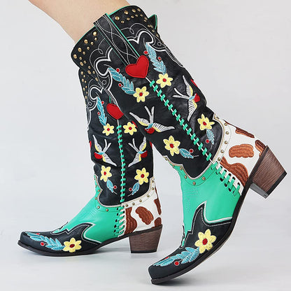 Botas De Estilo Western Con Diseño Estructurado Para Mujer | Ideal Para Uso Diario