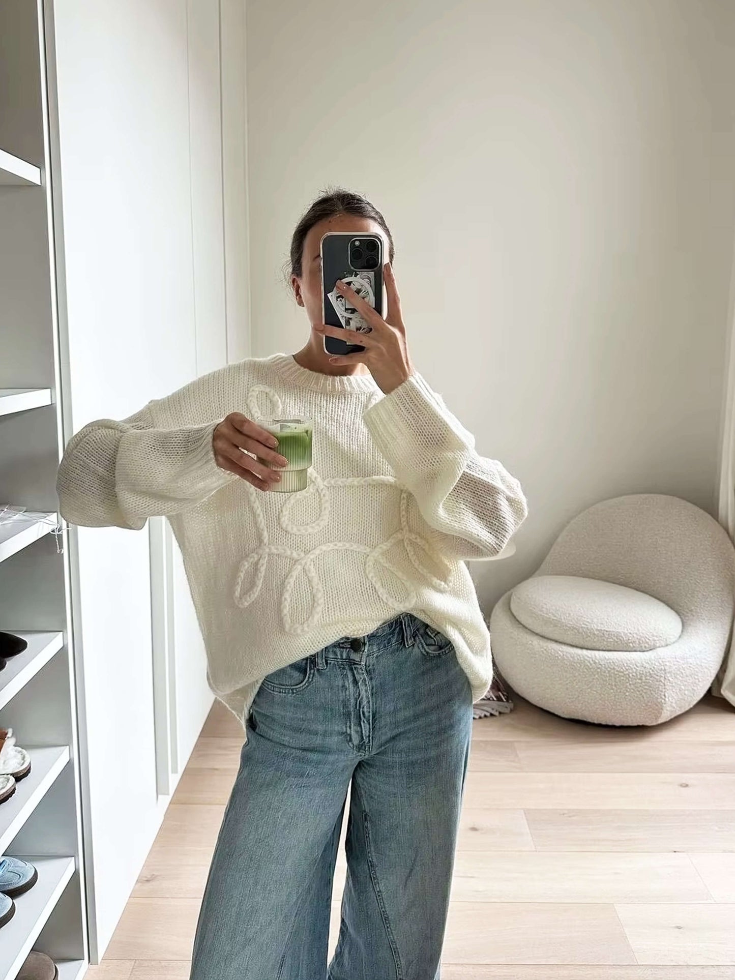 Jersey De Punto con Corte Oversize para Mujer | Ideal para Días Frescos