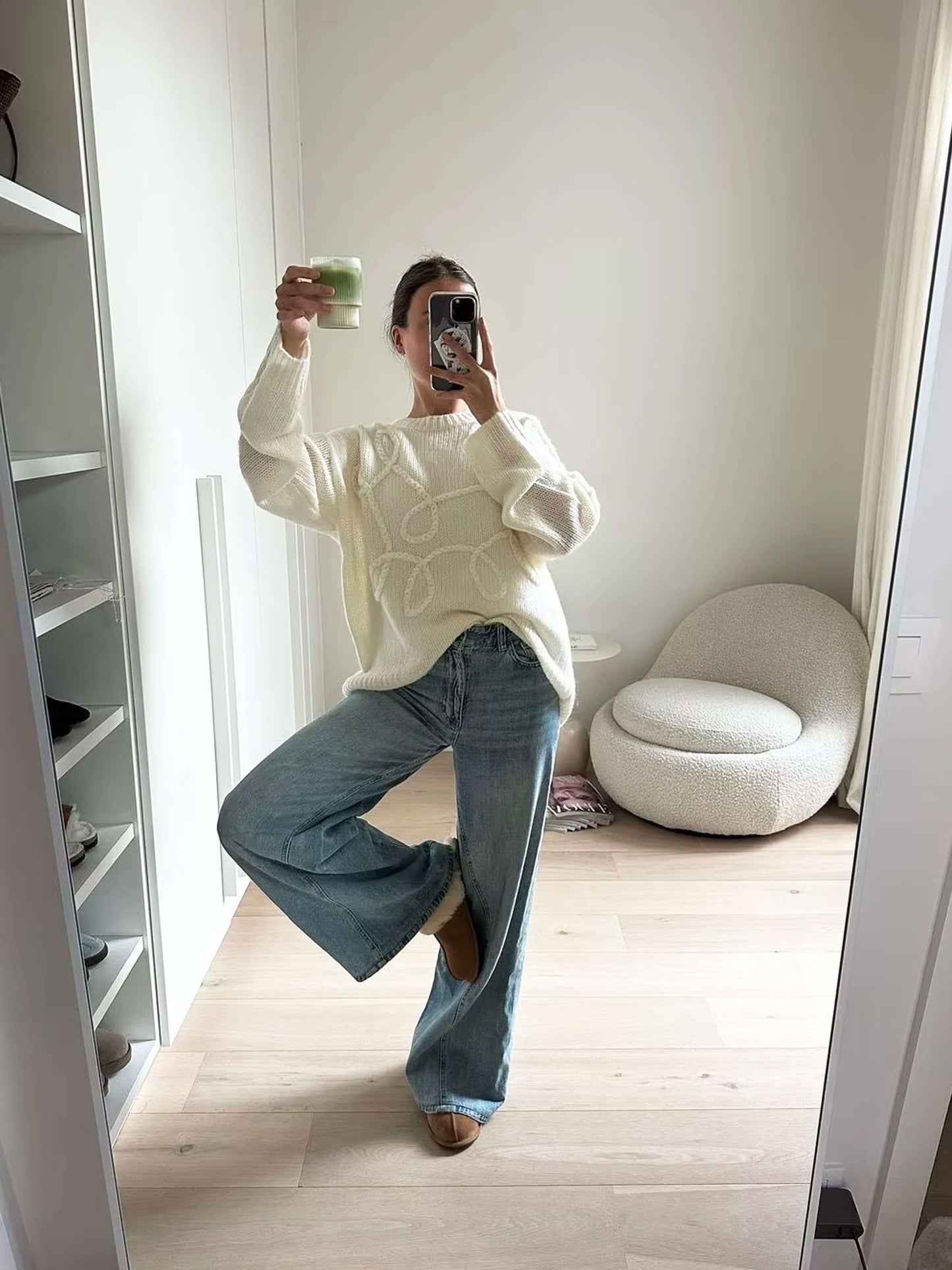 Jersey De Punto con Corte Oversize para Mujer | Ideal para Días Frescos