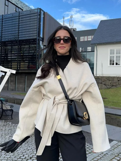 Chaqueta Kimono Con Cinturón Ajustable Para Mujer | Ideal Para Entretiempo