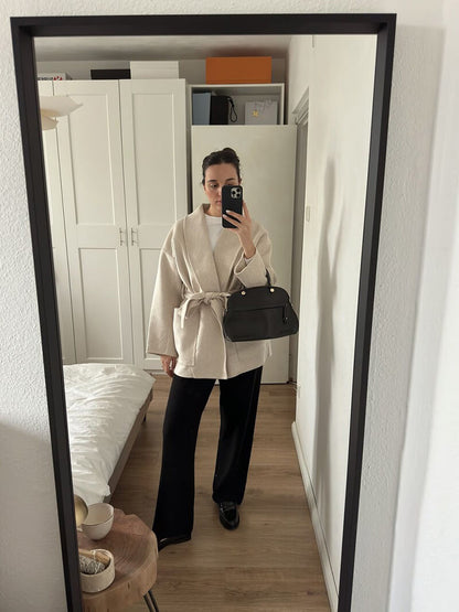 Chaqueta Kimono Con Cinturón Ajustable Para Mujer | Ideal Para Entretiempo