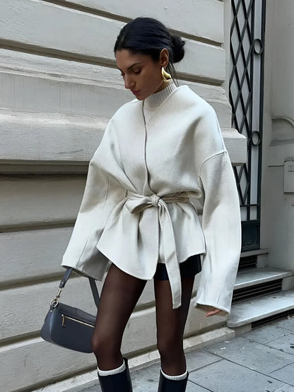 Chaqueta Kimono Con Cinturón Ajustable Para Mujer | Ideal Para Entretiempo