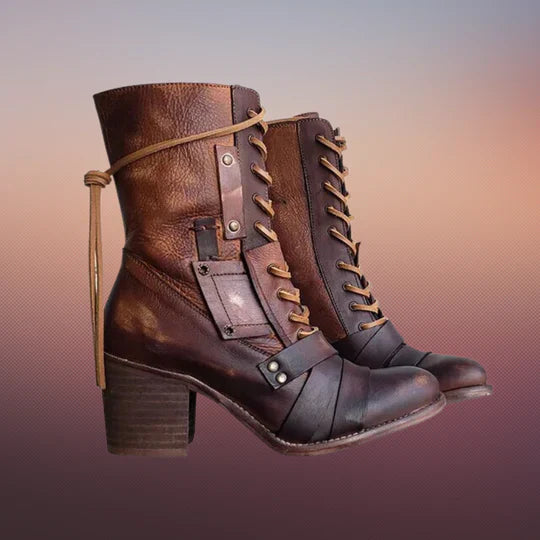 Botas con Suela Gruesa De Estilo Retro para Mujer | Ideal para Uso Diario