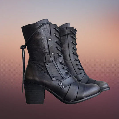 Botas con Suela Gruesa De Estilo Retro para Mujer | Ideal para Uso Diario