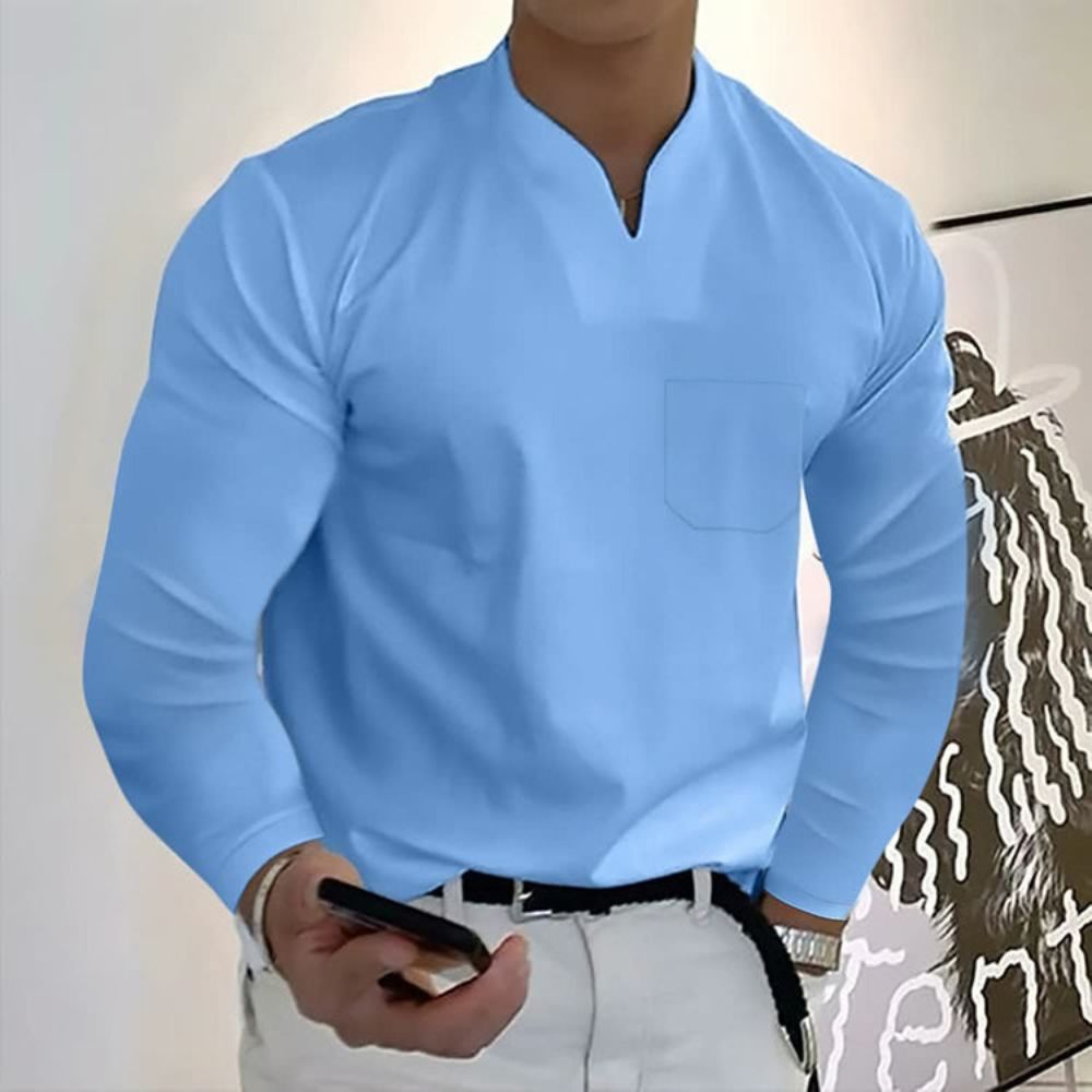 Camisa de Manga Larga con Cuello Estructurado para Hombre | Ideal para Uso Profesional y Diario