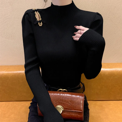 Jersey de Punto Canalé con Corte Estándar para Mujer | Ideal para Uso Diario