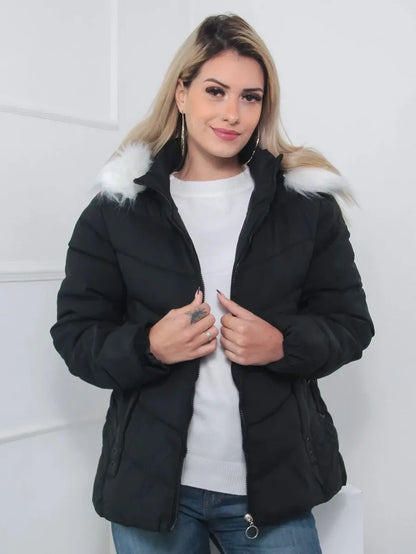 Chaqueta Acolchada con Capucha Desmontable para Mujer | Ideal para La Temporada Fría