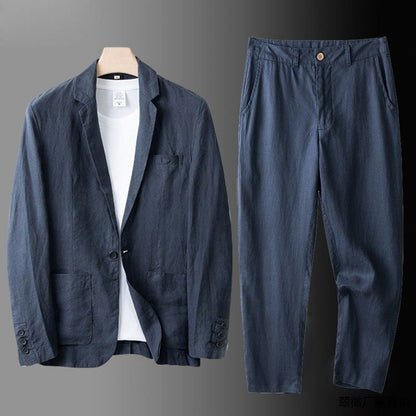 Conjunto Dos Piezas con Blazer de Corte Holgado y Pantalón Recto para Adultos | Ideal para Contextos Semi-Formales