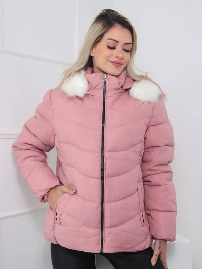 Chaqueta Acolchada con Capucha Desmontable para Mujer | Ideal para La Temporada Fría