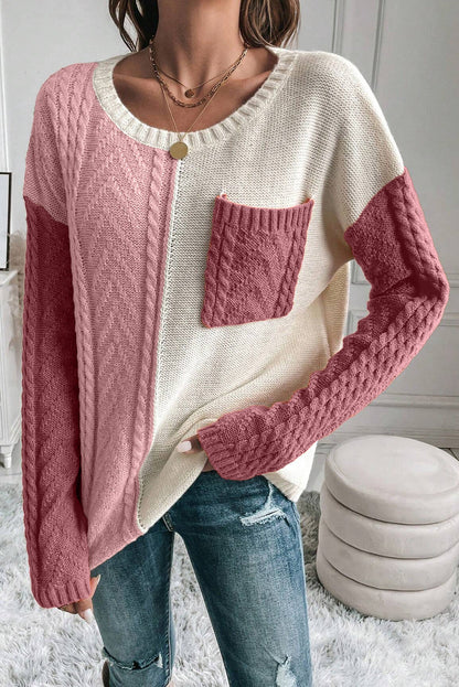 Jersey con Motivo Color Block y Manga Larga Para Mujer | Ideal Para Uso Diario