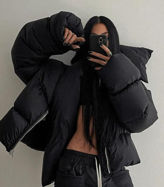 Doudoune Oversize Con Capucha Integrada Para Mujer | Ideal Para Uso Diario En Entretiempo