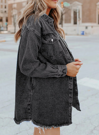 Chaqueta con Botones y Corte Holgado para Mujer | Ideal para Uso Diario