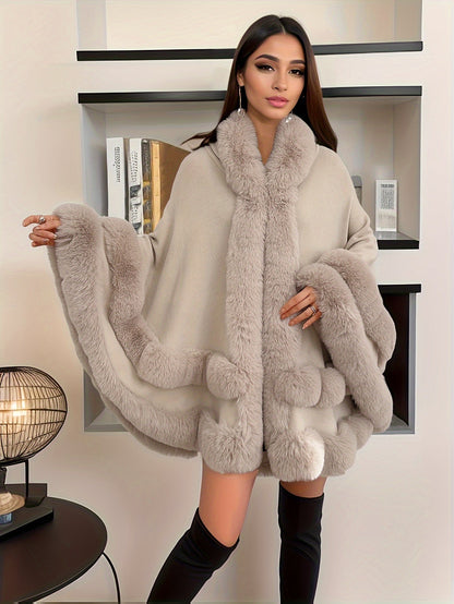 Capa-Mantón Oversize Con Capucha Para Mujer | Ideal Para Uso Diario En Otoño E Invierno