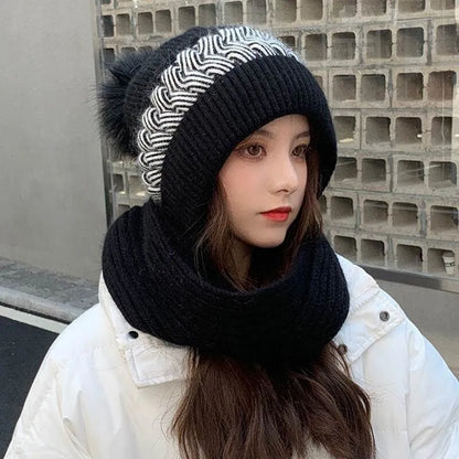 Conjunto de Gorro y Bufanda con Talla Extensible para Mujer | Ideal para Actividades de Invierno