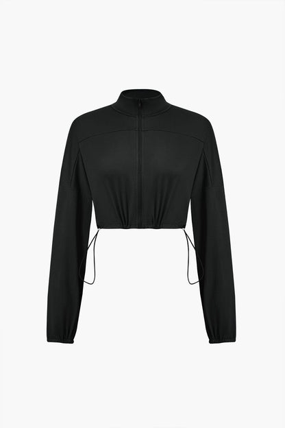 Conjunto de Dos Piezas con Leggings de Cintura Alta y Chaqueta Corta para Mujer | Ideal para Uso Deportivo y Diario