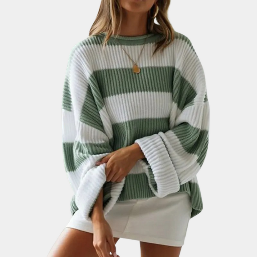 Jersey de Rayas con Corte Oversize para Mujer | Ideal para Otoño e Invierno