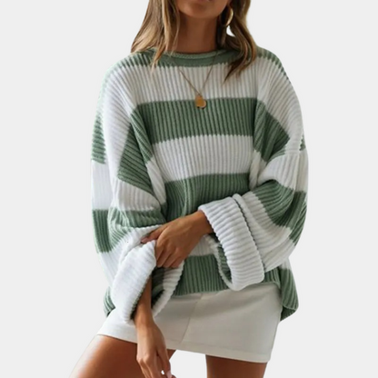 Jersey de Rayas con Corte Oversize para Mujer | Ideal para Otoño e Invierno