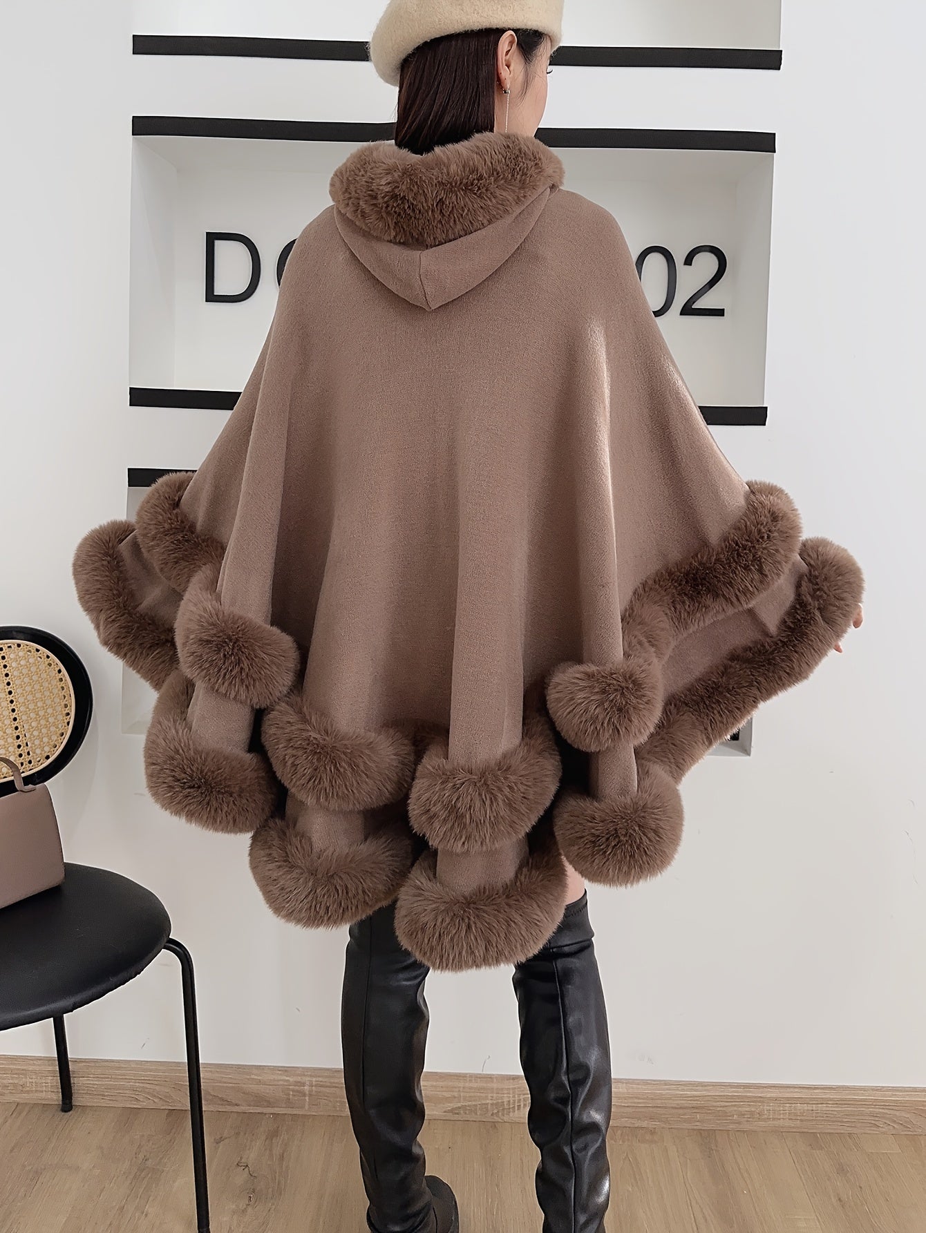 Capa-Mantón Oversize Con Capucha Para Mujer | Ideal Para Uso Diario En Otoño E Invierno