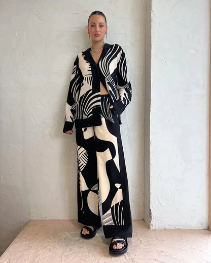 Conjunto De Dos Piezas En Blanco Y Negro Para Mujer | Ideal Para Uso Diario Y Salidas Informales