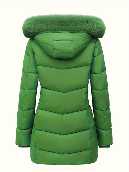 Abrigo Acolchado con Capucha y Bolsillos para Mujer | Ideal para Invierno y Entretiempo