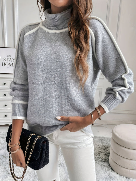 Top De Cuello Alto Con Corte Regular Para Mujer | Ideal Para Primavera Y Otoño