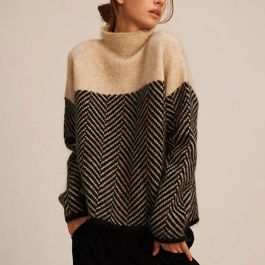 Jersey De Cuello Chimenea Con Diseño Básico Para Mujer | Ideal Para Uso Diario