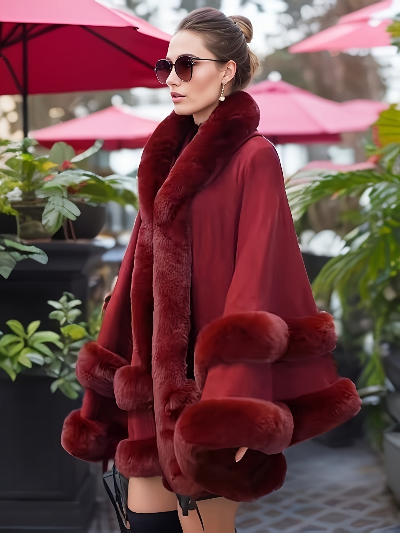 Capa-Mantón Oversize Con Capucha Para Mujer | Ideal Para Uso Diario En Otoño E Invierno