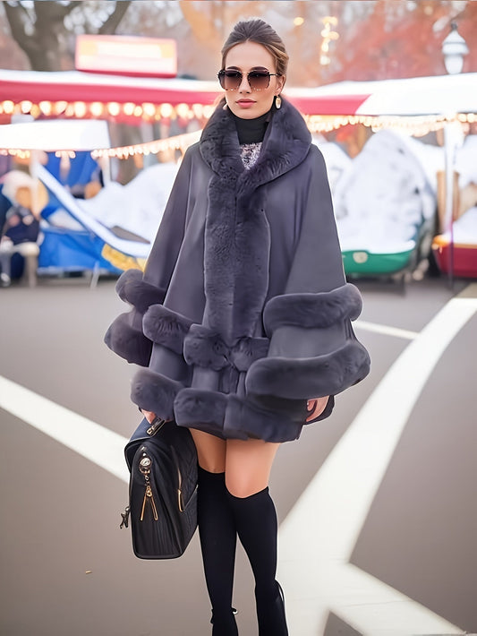 Capa-Mantón Oversize Con Capucha Para Mujer | Ideal Para Uso Diario En Otoño E Invierno