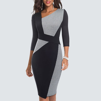 Vestido Lápiz con Estampado Patchwork Para Mujer | Ideal Para Eventos Profesionales y Salidas Sociales