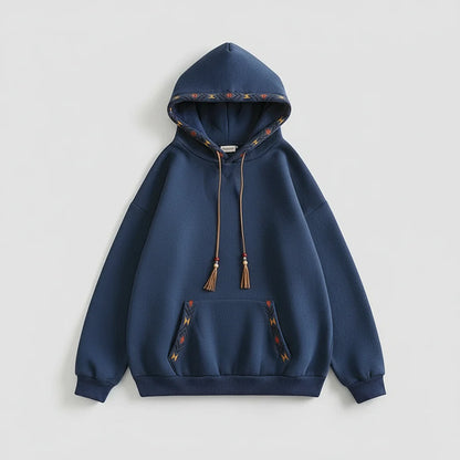 Sudadera Oversize Con Capucha y Bordado Frontal Para Mujer | Ideal Para Días Frescos