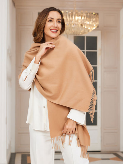 Bufanda de Formato Grande con Flecos para Mujer | Ideal para Otoño e Invierno