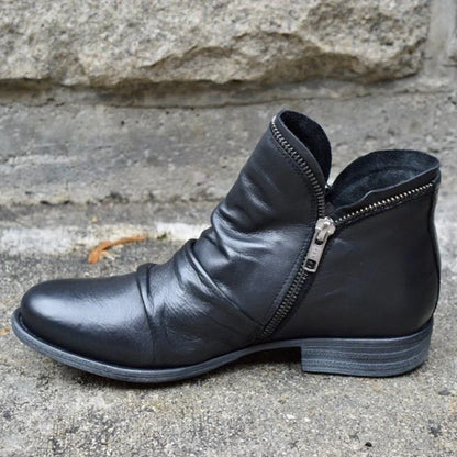 Botines Con Cremallera Lateral y Detalle Fruncido Para Mujer | Ideal Para Uso Diario