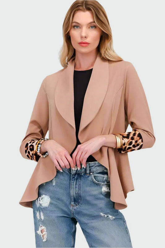 Blazer Abierto con Estampado Animal para Mujer | Ideal para Uso Diario u Ocasiones Festivas