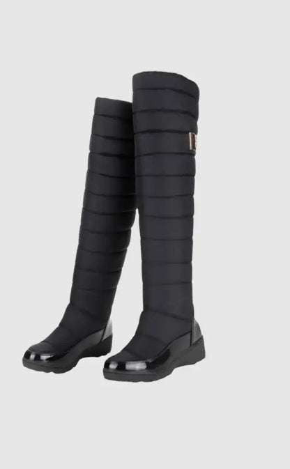 Botas Altas por Encima de la Rodilla con Diseño Acolchado para Mujer | Ideal para la Temporada de Invierno