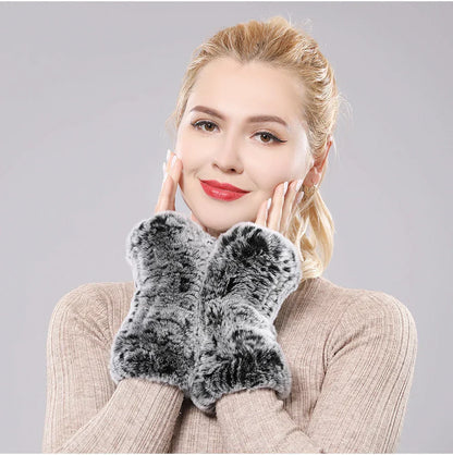 Guantes Sin Dedos con Diseño Elástico para Mujer | Ideal para Invierno