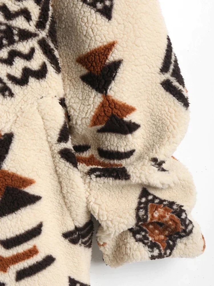 Cardigan Largo con Motivo Geométrico para Mujer | Ideal para Uso Diario en Invierno