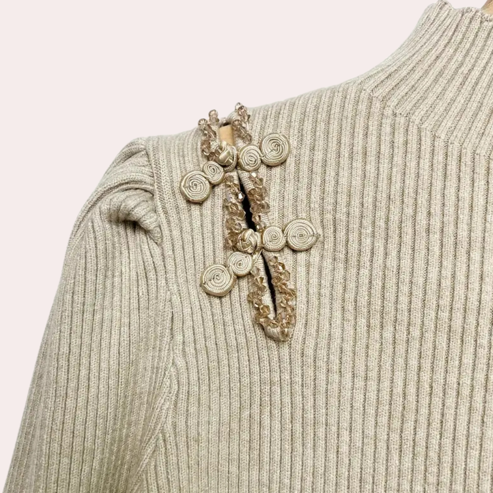 Jersey de Punto Canalé con Corte Estándar para Mujer | Ideal para Uso Diario