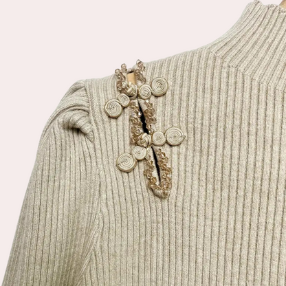 Jersey de Punto Canalé con Corte Estándar para Mujer | Ideal para Uso Diario