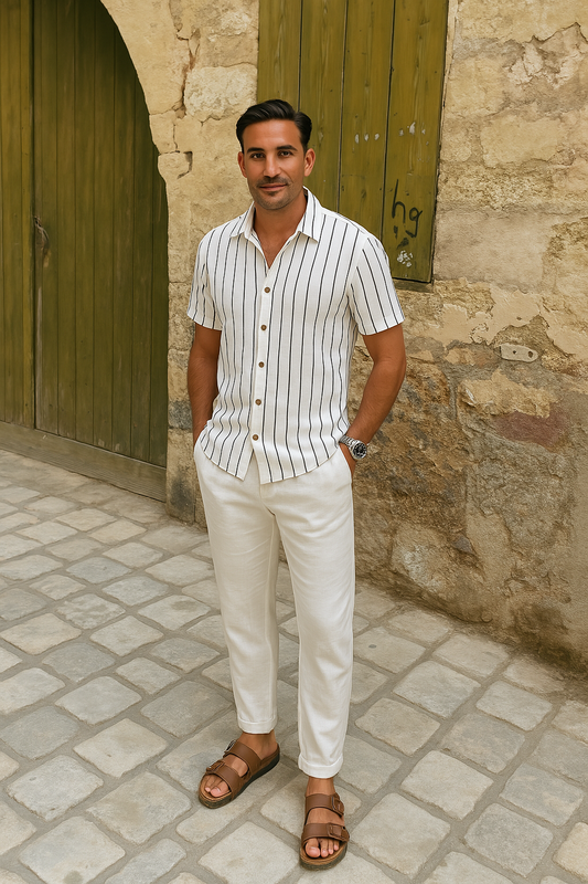 Conjunto De Ropa Para Hombre Con Camisa De Manga Corta Y Pantalón | Ideal Para Días Cálidos