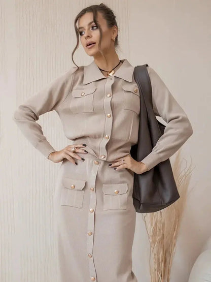 Conjunto De Blazer y Falda con Corte Clásico para Mujer | Ideal para Oficina y Ocasiones Formales