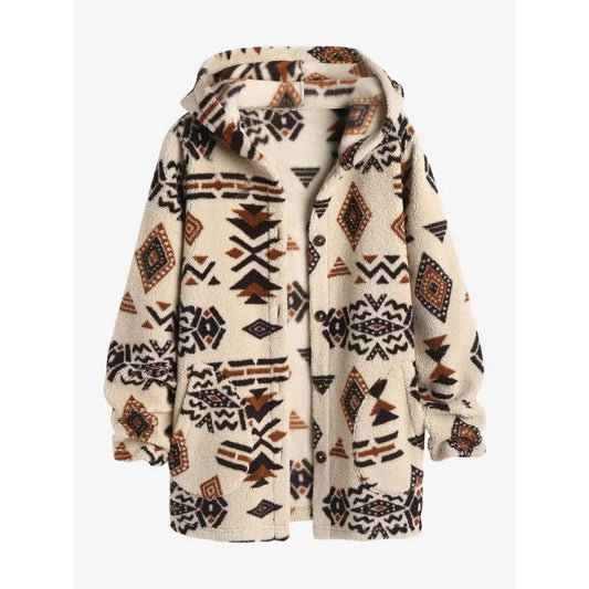 Cardigan Largo con Motivo Geométrico para Mujer | Ideal para Uso Diario en Invierno