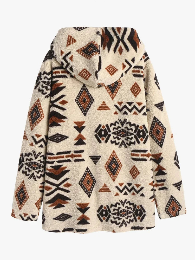Cardigan Largo con Motivo Geométrico para Mujer | Ideal para Uso Diario en Invierno