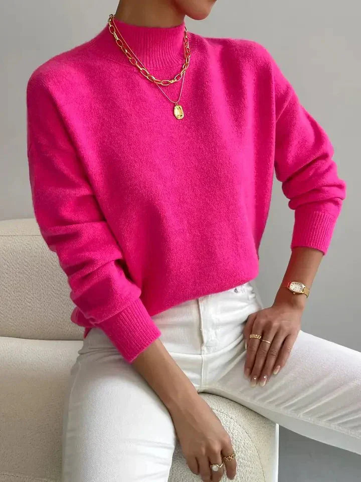 Jersey De Cuello Alto De Corte Estándar para Mujer | Ideal para Días Fríos